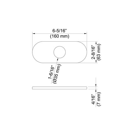 Kibi 6 Inch Bathroom Faucet Hole Cover KFC100BG